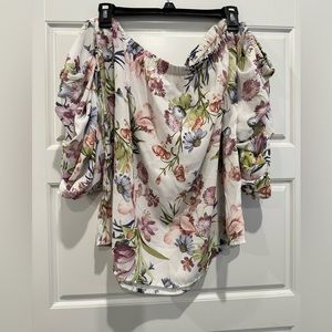 XL NY&Co Floral off the shoulder top